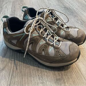 OBOZ Mystic Low Bdry Brown & Blue Bluebell Hiking Sneakers